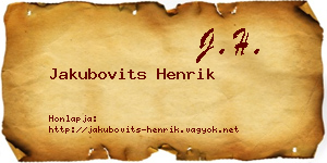 Jakubovits Henrik névjegykártya